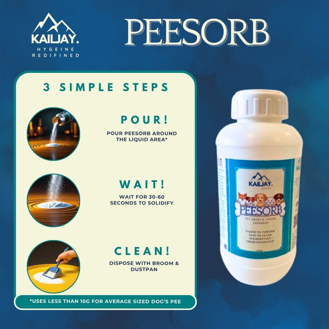 Kailjay, peeSORB Pet Pee Absorber(900G), Liquid To Gel, Easy To Clean, Disinfectant, Fresh Fragrance