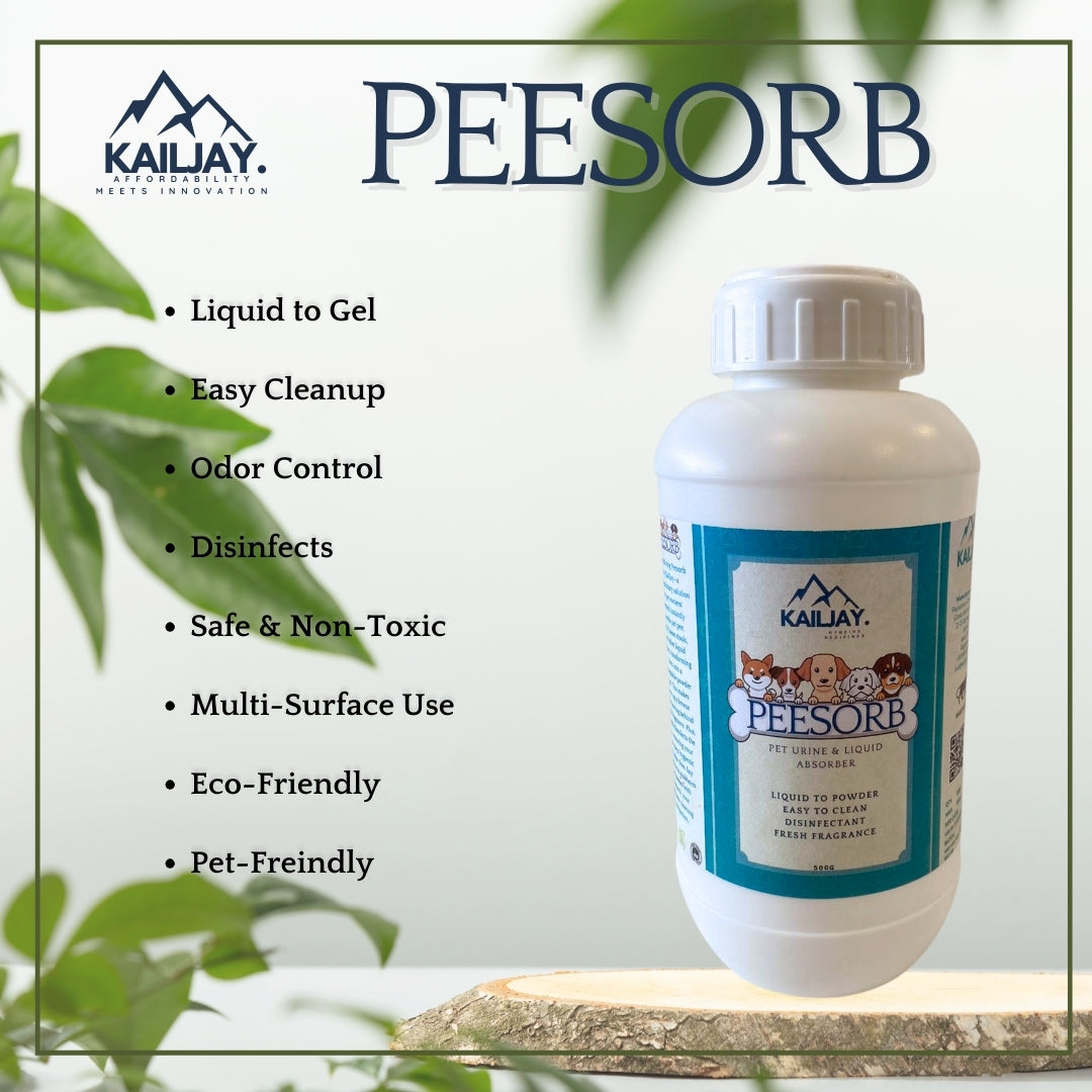 Kailjay, peeSORB Pet Pee Absorber(900G), Liquid To Gel, Easy To Clean, Disinfectant, Fresh Fragrance