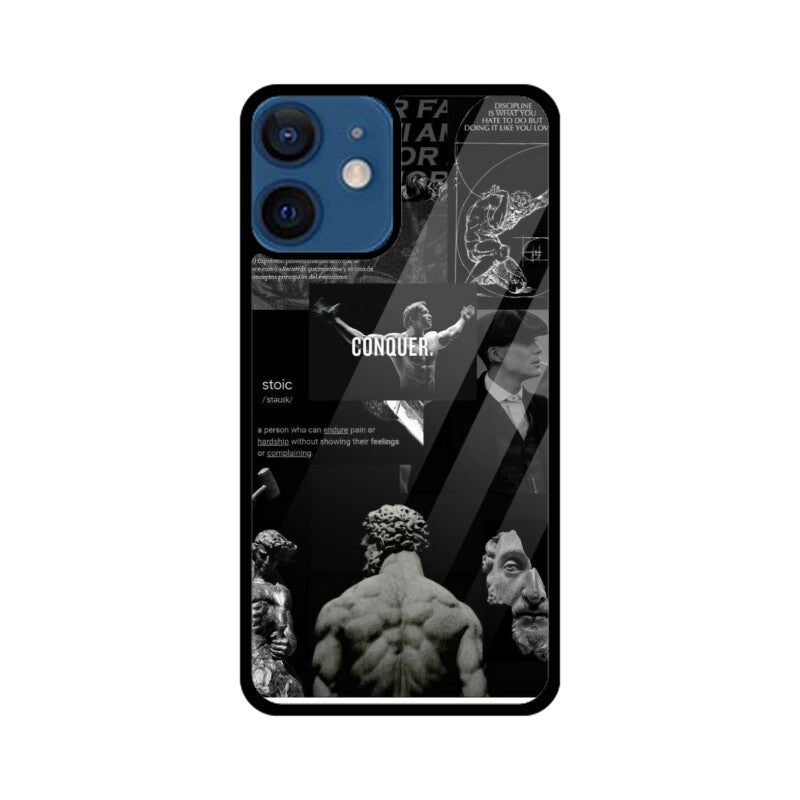 Stoic Men's High Premium Grade Glass back case/cover for iPhone