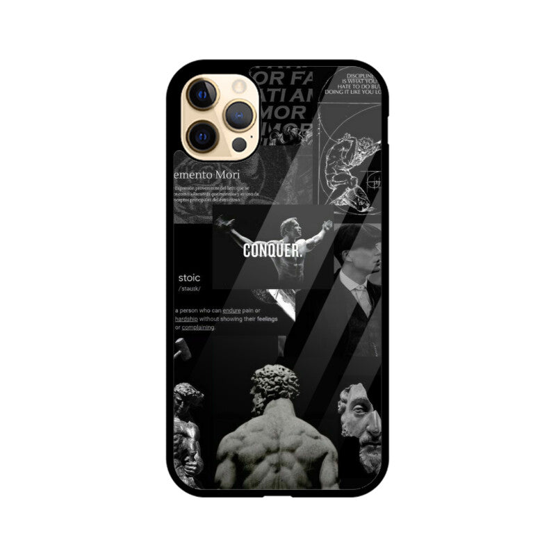 Stoic Men's High Premium Grade Glass back case/cover for iPhone