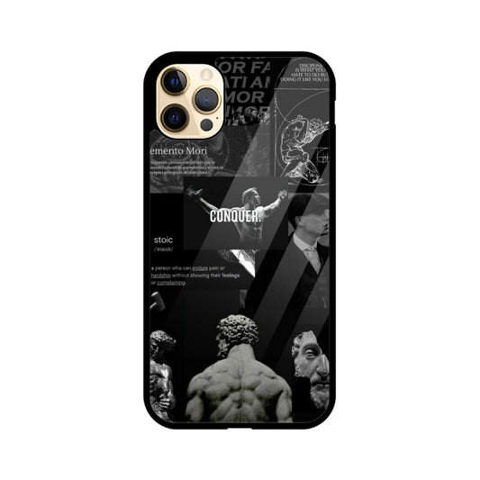 Stoic Men's High Premium Grade Glass back case/cover for iPhone