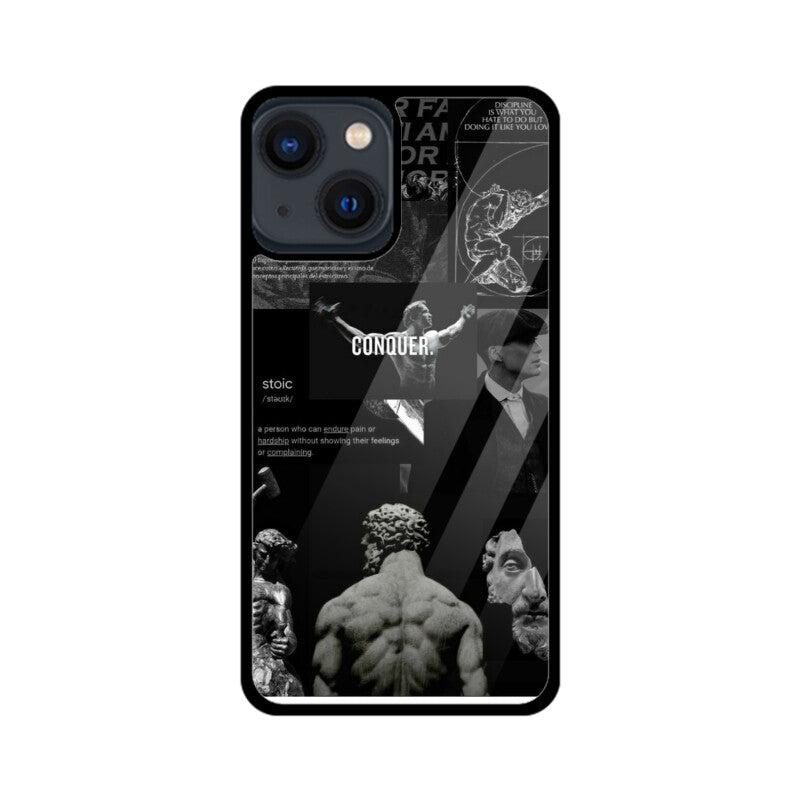 Stoic Men's High Premium Grade Glass back case/cover for iPhone