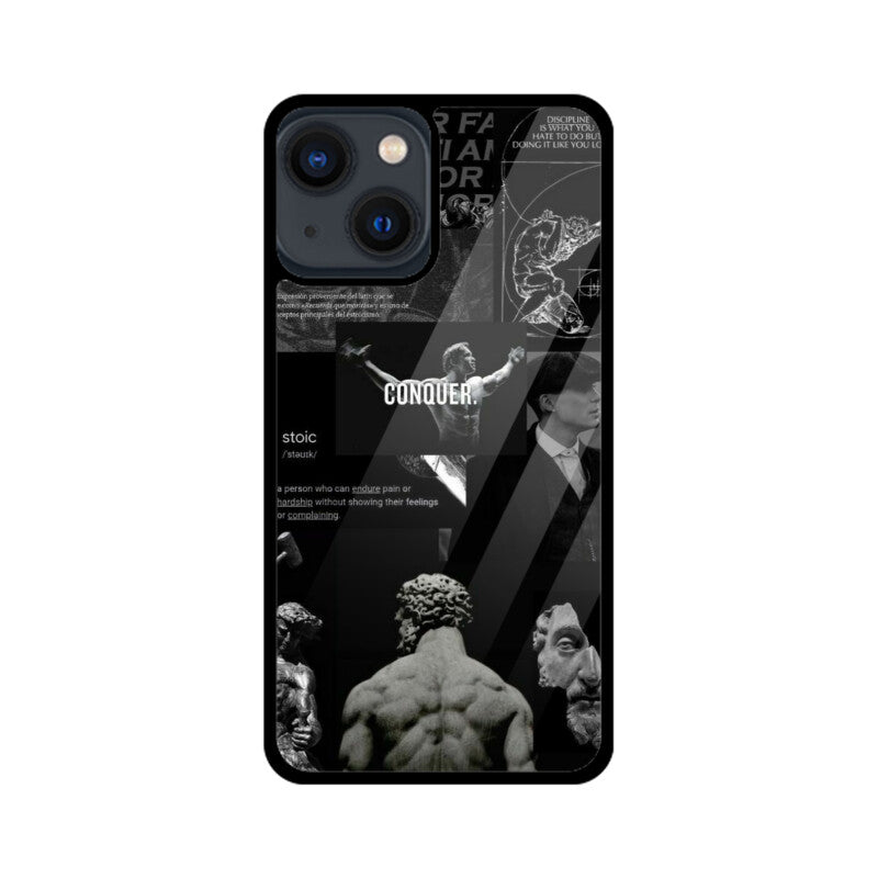 Stoic Men's High Premium Grade Glass back case/cover for iPhone