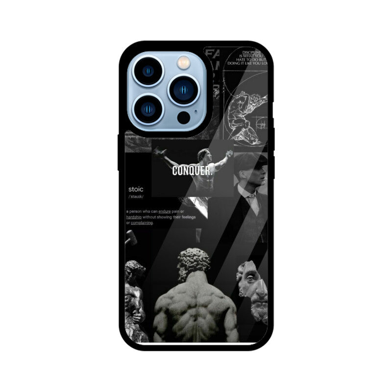 Stoic Men's High Premium Grade Glass back case/cover for iPhone