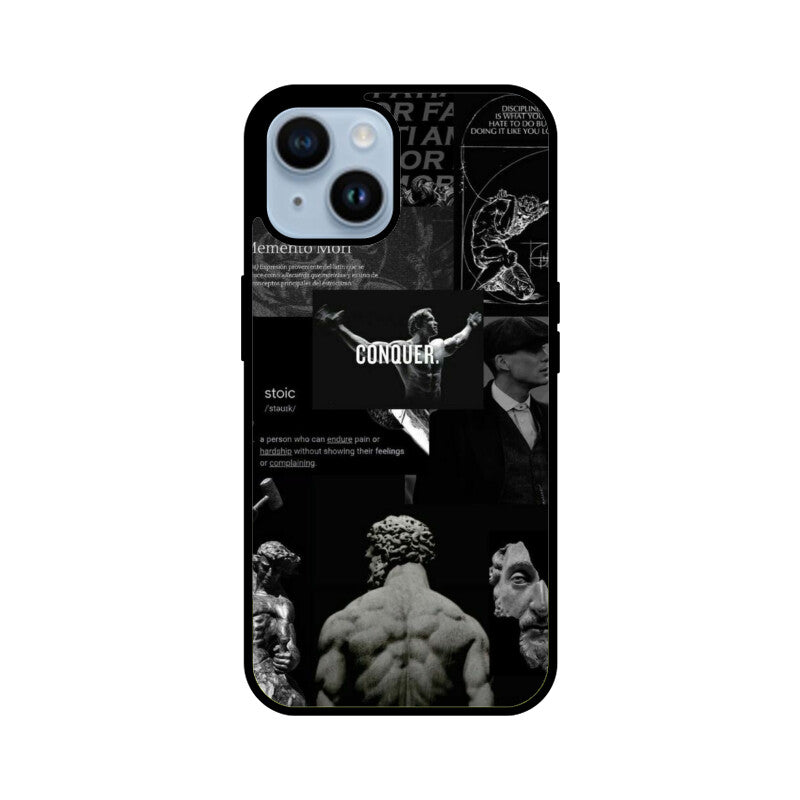 Stoic Men's High Premium Grade Glass back case/cover for iPhone