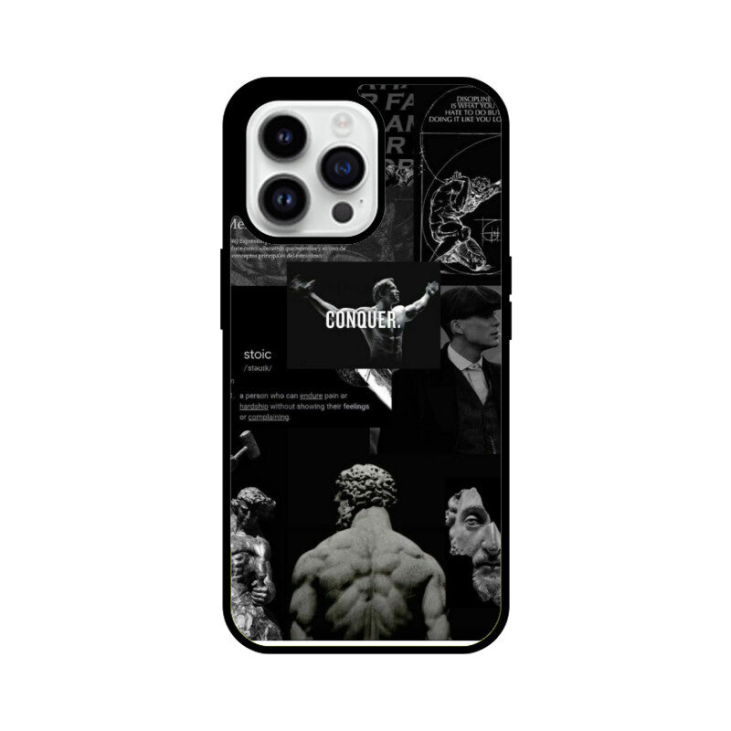 Stoic Men's High Premium Grade Glass back case/cover for iPhone