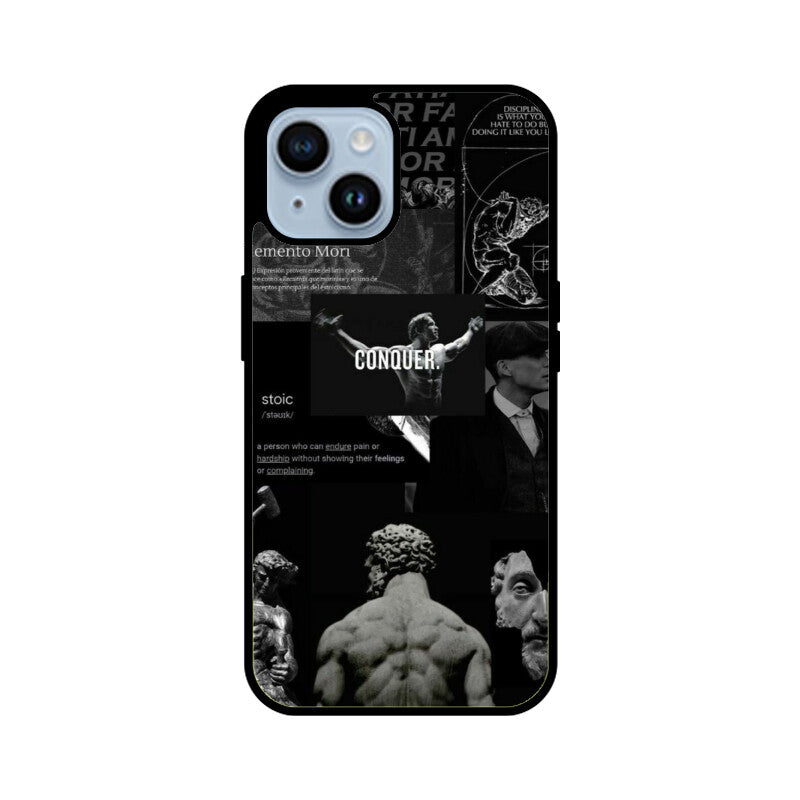 Stoic Men's High Premium Grade Glass back case/cover for iPhone