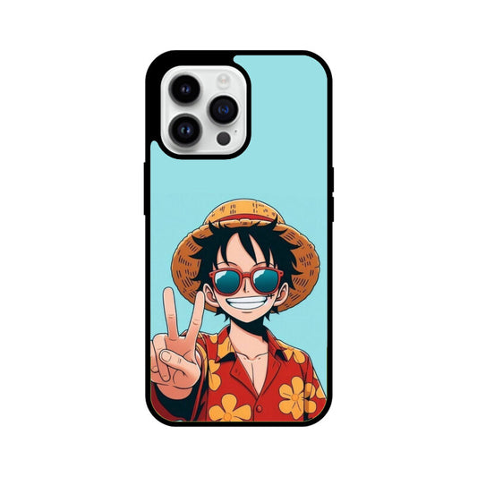 One Piece's Luffy Premium Glass Back iPhone Cover/Back Case