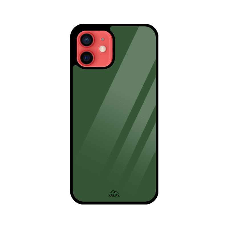 KailJay's Exclusive Premium Glass GREEN Back Case/Cover for iPhone