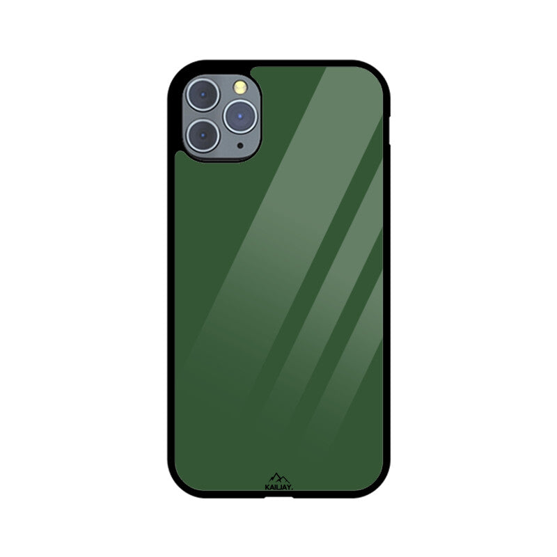 KailJay's Exclusive Premium Glass GREEN Back Case/Cover for iPhone