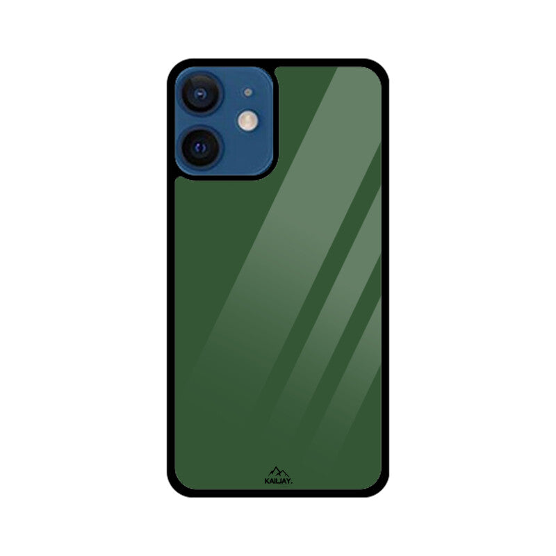 KailJay's Exclusive Premium Glass GREEN Back Case/Cover for iPhone