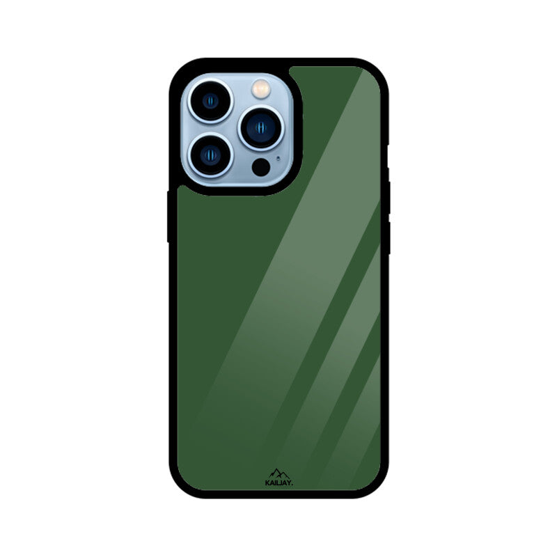 KailJay's Exclusive Premium Glass GREEN Back Case/Cover for iPhone