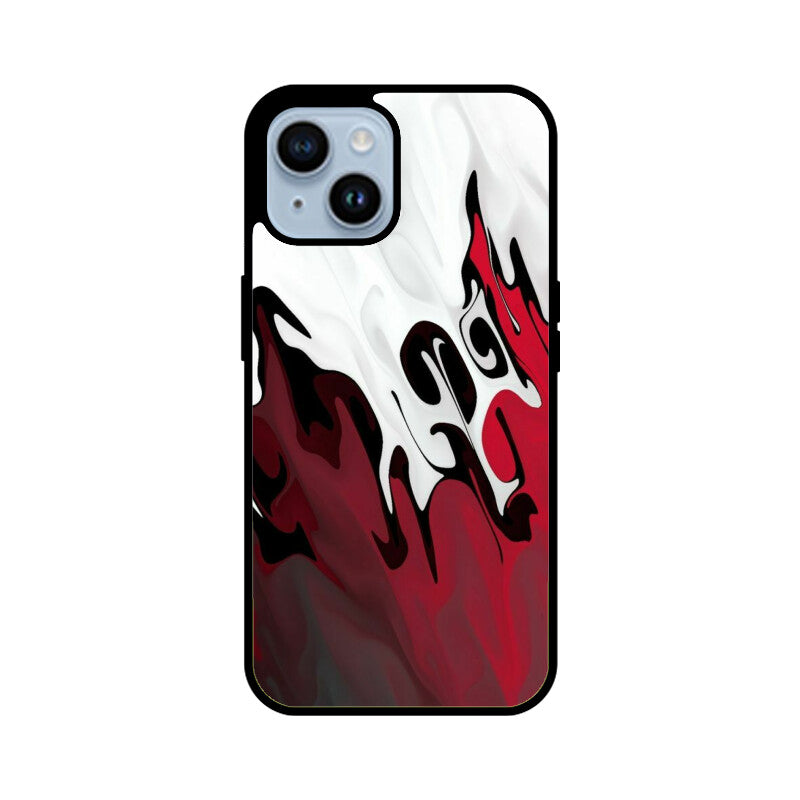 Spirit Fire Red & White Premium Grade Glass Back Case/Cover for iPhone