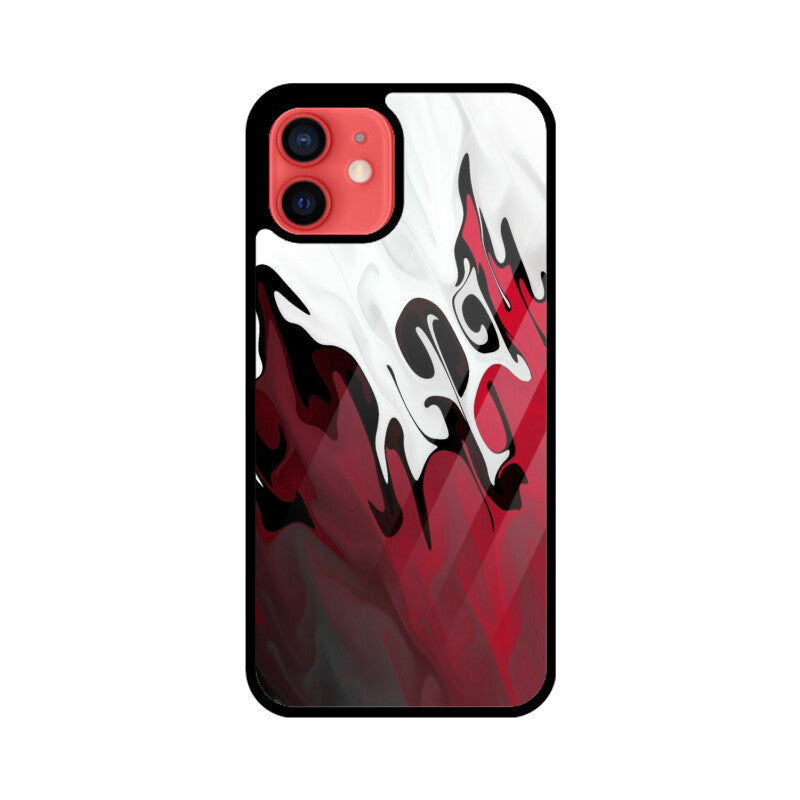 Spirit Fire Red & White Premium Grade Glass Back Case/Cover for iPhone