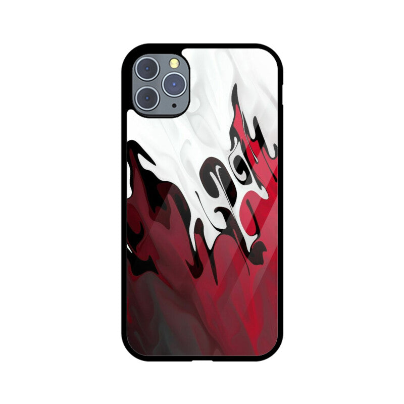 Spirit Fire Red & White Premium Grade Glass Back Case/Cover for iPhone