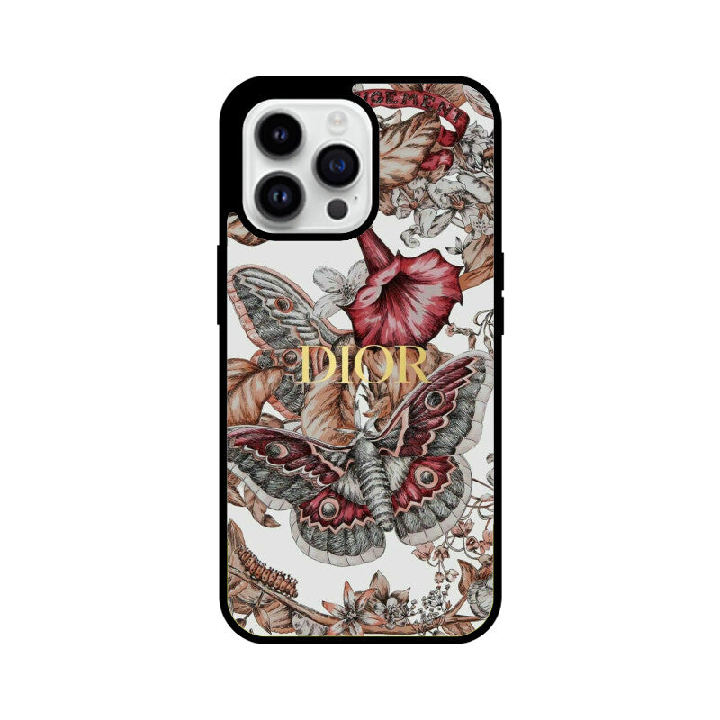 KailJay's Roses & Moths Premium Grade Glass Back Case/Cover for iPhone