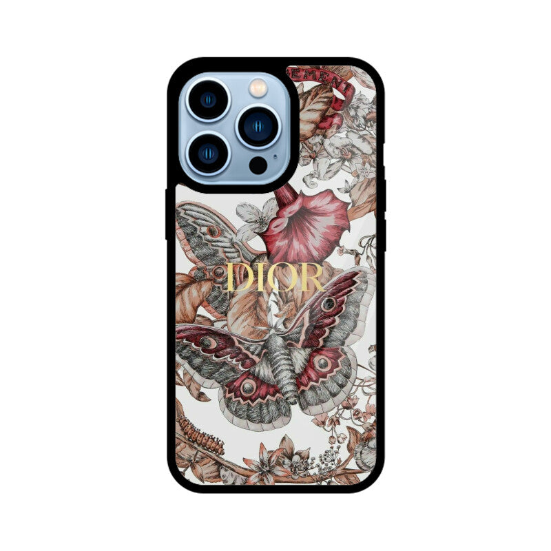 KailJay's Roses & Moths Premium Grade Glass Back Case/Cover for iPhone