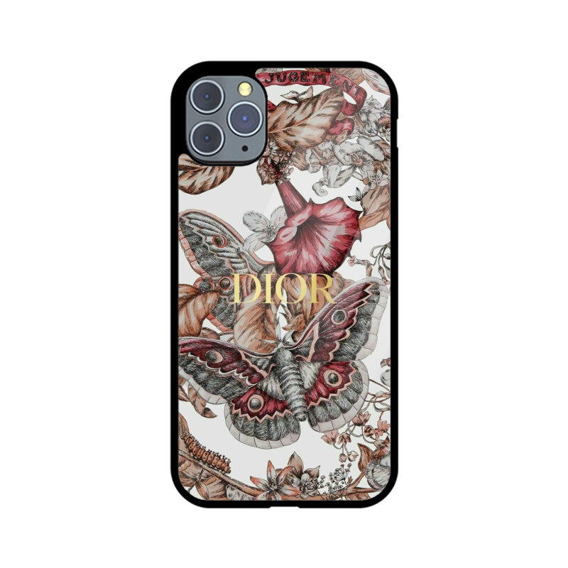 KailJay's Roses & Moths Premium Grade Glass Back Case/Cover for iPhone