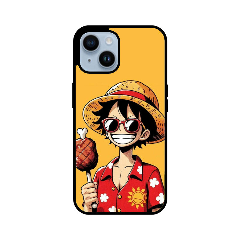 KailJay's OnePiece Luffy Yellow Premium Grade Glass Back Case/Cover for iPhone