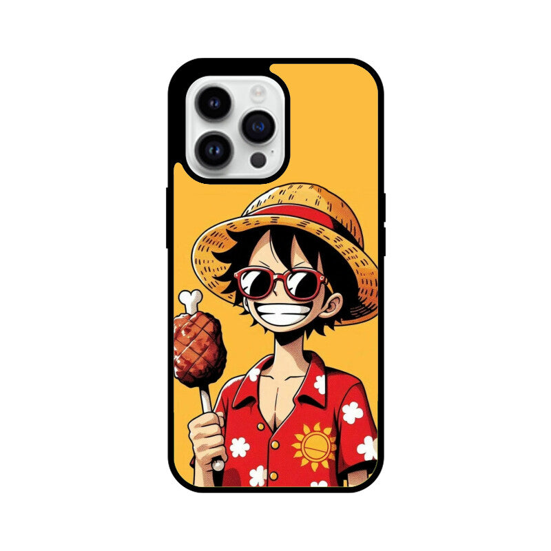 KailJay's OnePiece Luffy Yellow Premium Grade Glass Back Case/Cover for iPhone