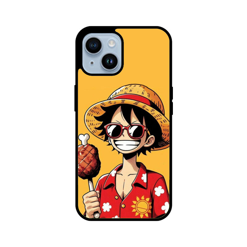 KailJay's OnePiece Luffy Yellow Premium Grade Glass Back Case/Cover for iPhone