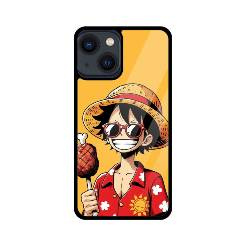 KailJay's OnePiece Luffy Yellow Premium Grade Glass Back Case/Cover for iPhone