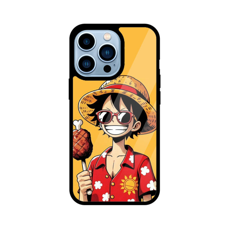 KailJay's OnePiece Luffy Yellow Premium Grade Glass Back Case/Cover for iPhone