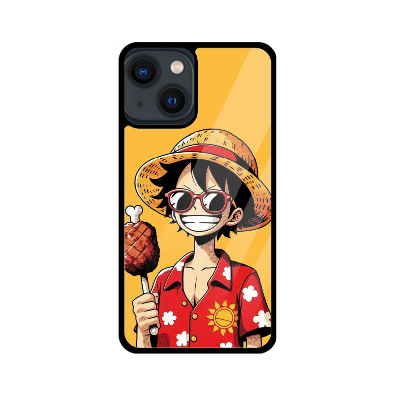 KailJay's OnePiece Luffy Yellow Premium Grade Glass Back Case/Cover for iPhone