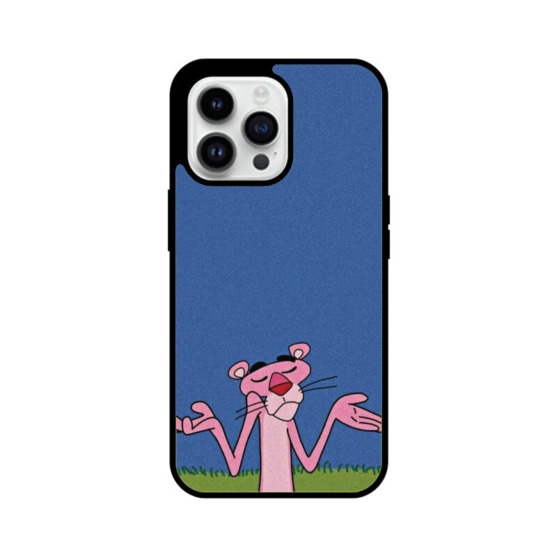 KailJay's Pink Panther Shrug Premium Grade Glass Back Case/Cover for iPhone