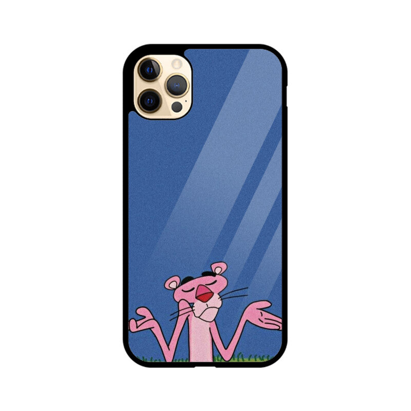 KailJay's Pink Panther Shrug Premium Grade Glass Back Case/Cover for iPhone