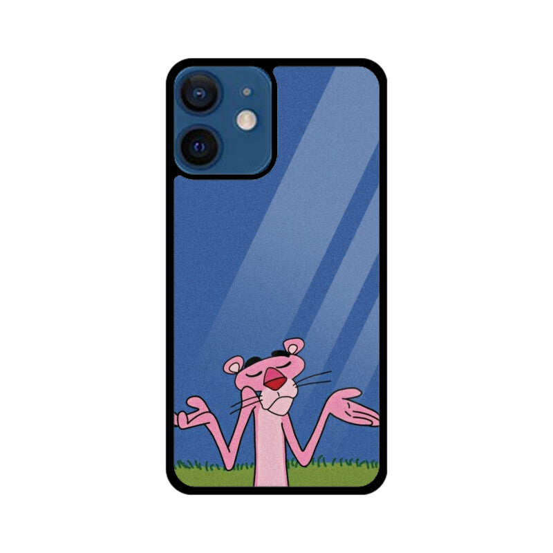 KailJay's Pink Panther Shrug Premium Grade Glass Back Case/Cover for iPhone