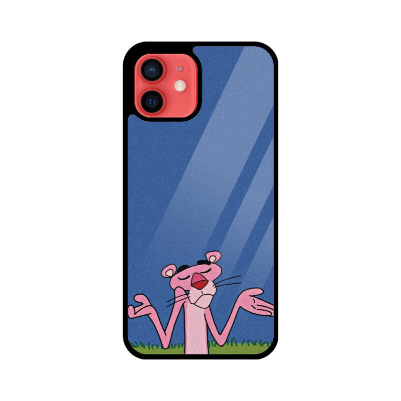 KailJay's Pink Panther Shrug Premium Grade Glass Back Case/Cover for iPhone