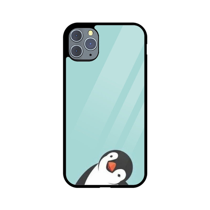 KailJay's Cute Penguin Premium Grade Glass Back Case/Cover for iPhone